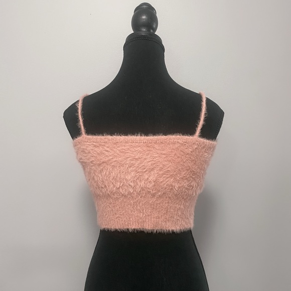 Shein Pink Fuzzy Crop Top - Picture 7 of 9